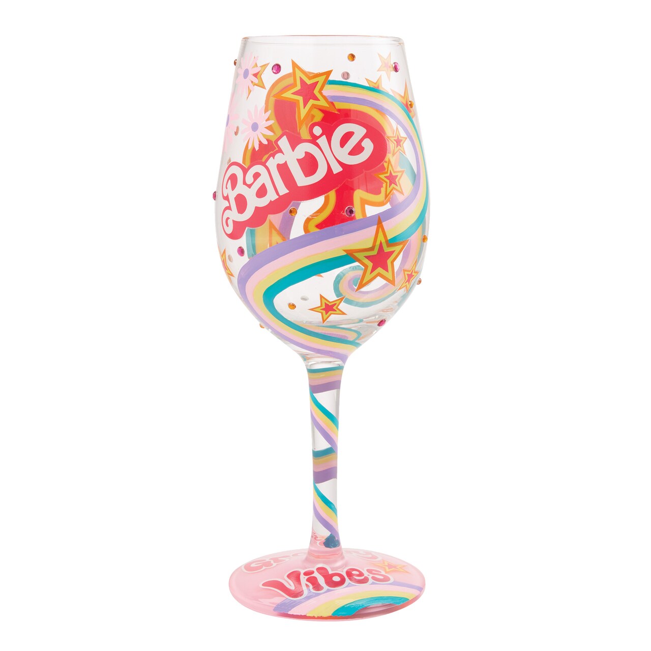 Lolita Barbie The Original Fashionista Hand Painted Wine Glass 9.1in H